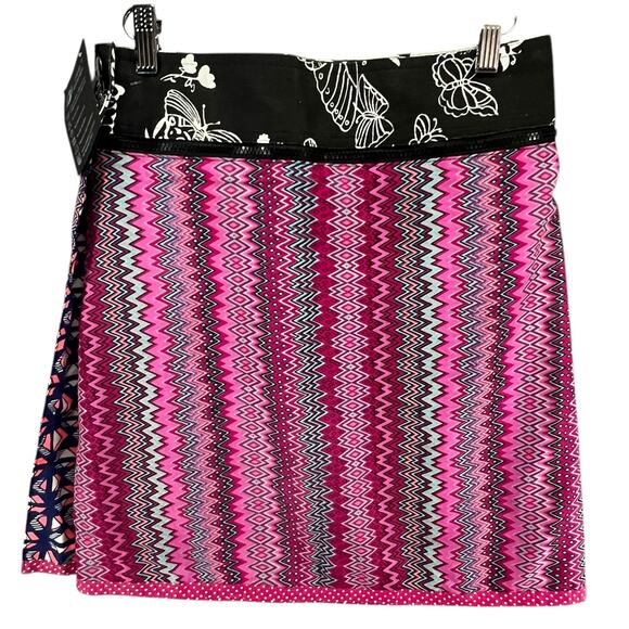 Zand Amsterdam Reversible Wrap Skirt OS Geometric Snap Adjustable Edgy Grunge - Picture 5 of 14